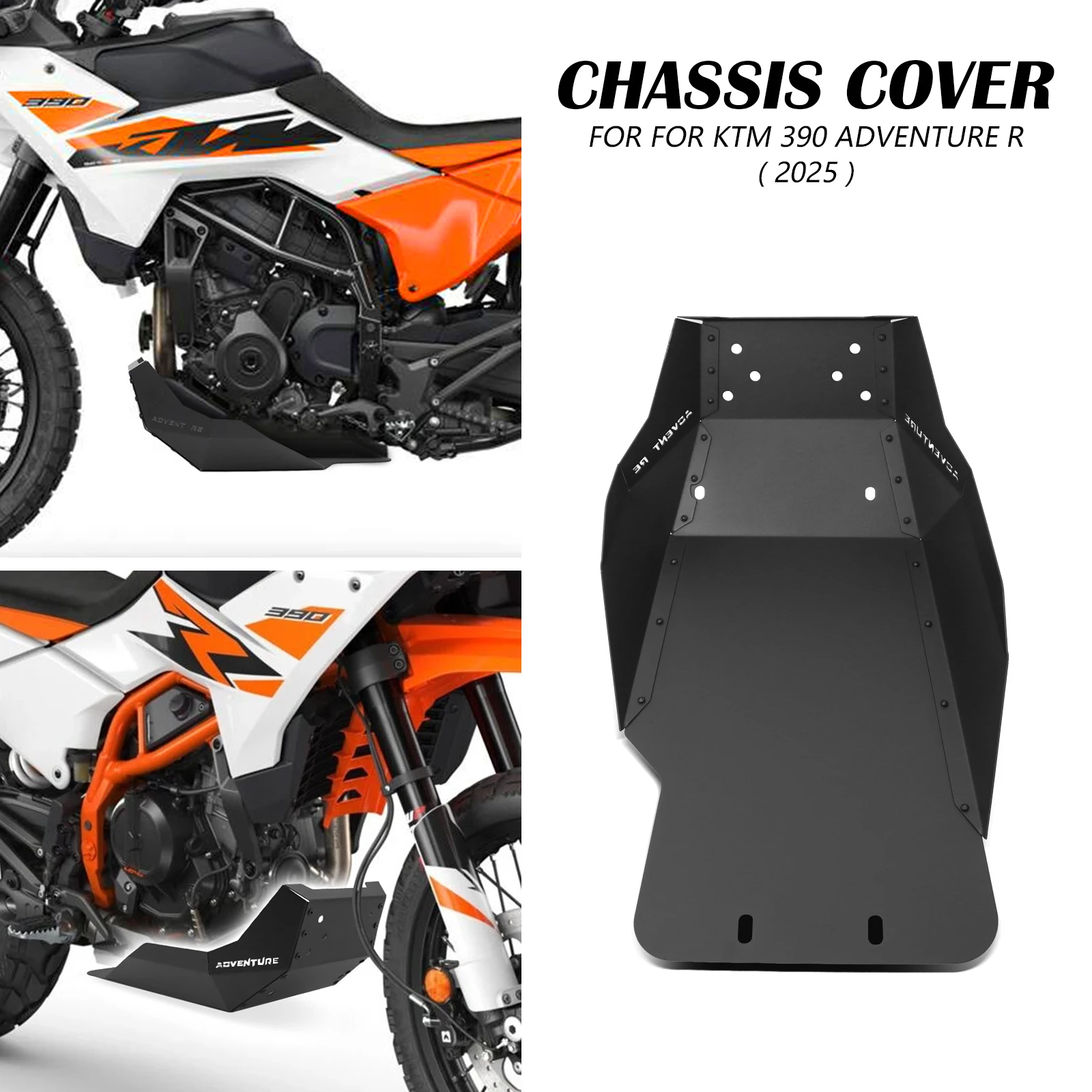 Motorcycle Bash Plate Skid Plate Engine Guard Chassis Cover For KTM 390 ADV R 2025 390 ADVENTURE R 2026 Protection Pan