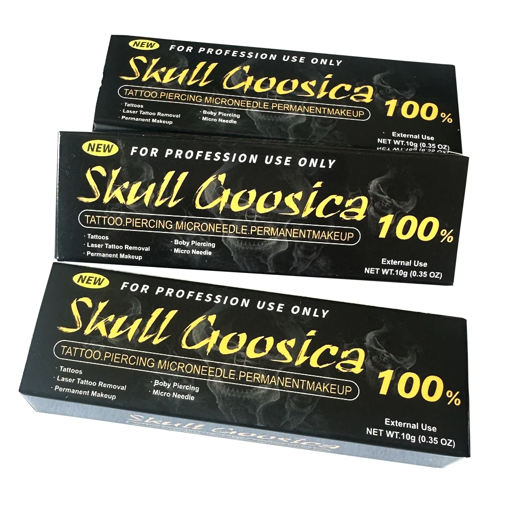 100% High-Quality SKULL Gooscia Tattoo Cream Before Permanent Makeup Microblading Piercing Eyebrow Lips Liner 10g 
100% High-Quality SKULL Gooscia Tattoo Cream Before Permanent Makeup Microblading Piercing Eyebrow Lips Liner 10g