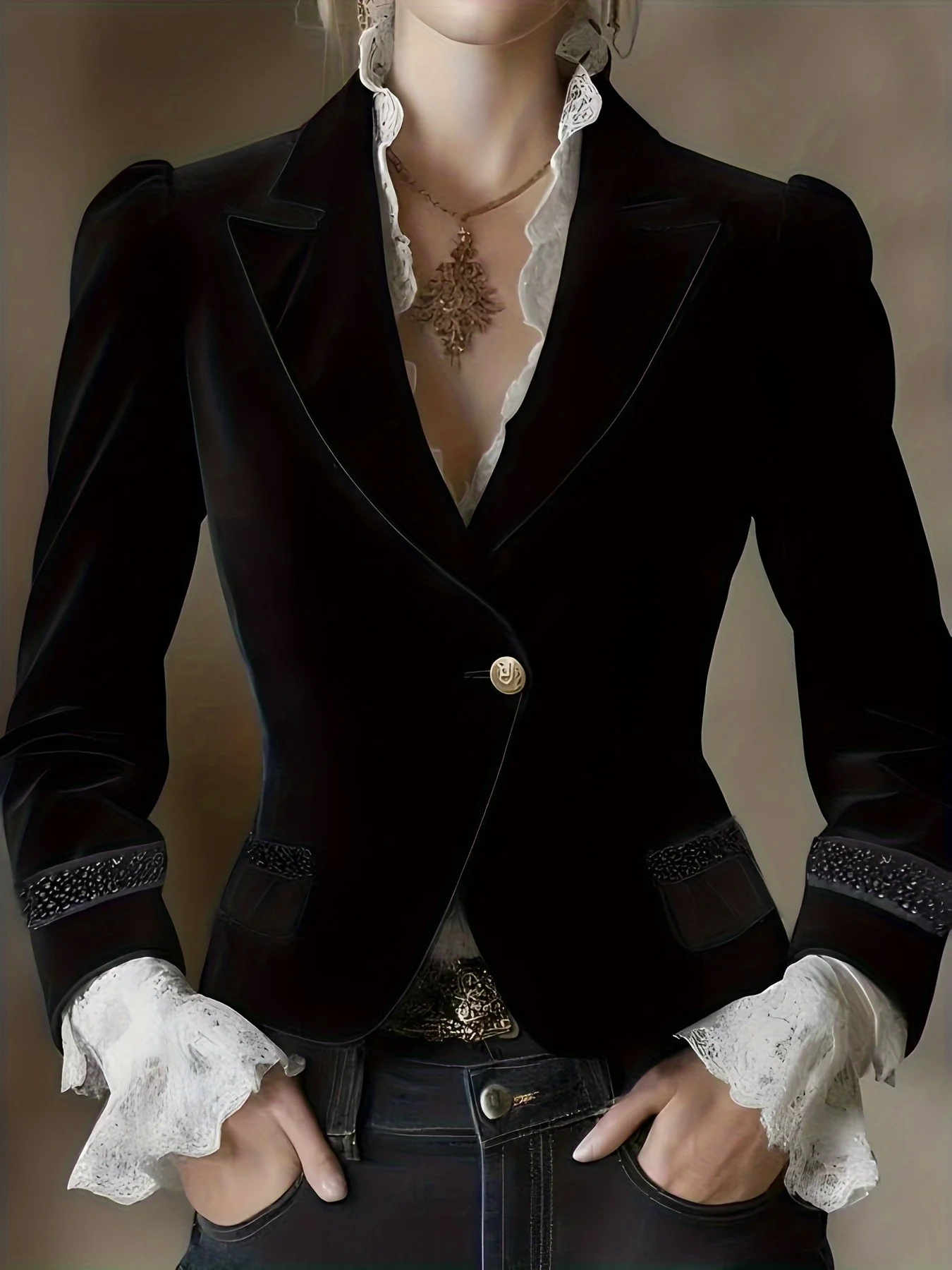 New women's solid color velvet spring and autumn lapel coat for 2025 Spring and autumn
New women's solid color velvet spring and autumn lapel coat for 2025 Spring and autumn