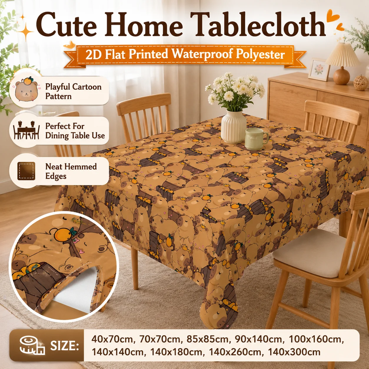 Cartoon Animal Table Cloth Waterproof Polyester 2D Flat Printed Wipeable Table Cover For Home Dining Party Banquet Decor
Cartoon Animal Table Cloth Waterproof Polyester 2D Flat Printed Wipeable Table Cover For Home Dining Party Banquet Decor