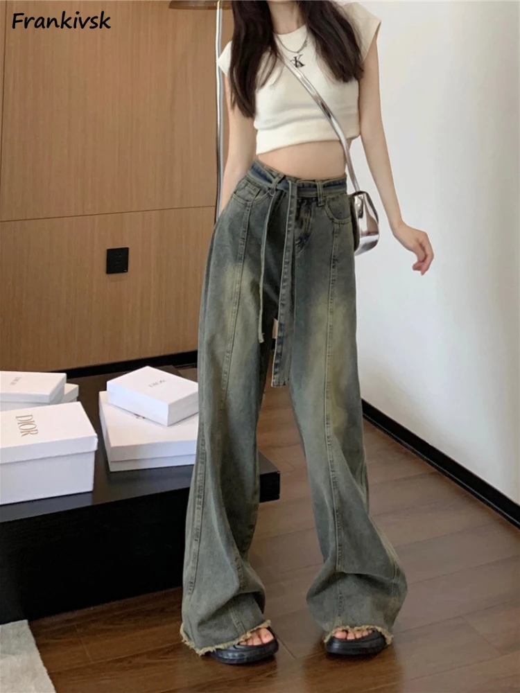 Wide Leg Jeans Women Loose Lace-up Fashion Leisure Japanese Style Streetwear Washed Vintage Harajuku High Waist Retro Hotsweet
Wide Leg Jeans Women Loose Lace-up Fashion Leisure Japanese Style Streetwear Washed Vintage Harajuku High Waist Retro Hotsweet