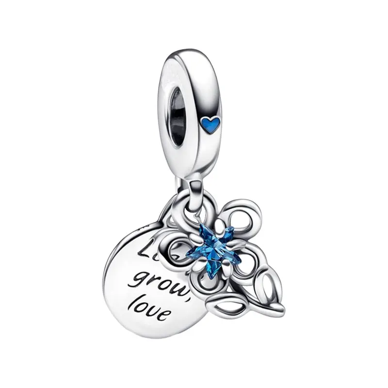 Blue Star Blooming Flowers Double Pendants Charms For Women 925 Sterling Silver Jewelry DIY Bracelets Learn Grow Love Round Disc
Blue Star Blooming Flowers Double Pendants Charms For Women 925 Sterling Silver Jewelry DIY Bracelets Learn Grow Love Round Disc
