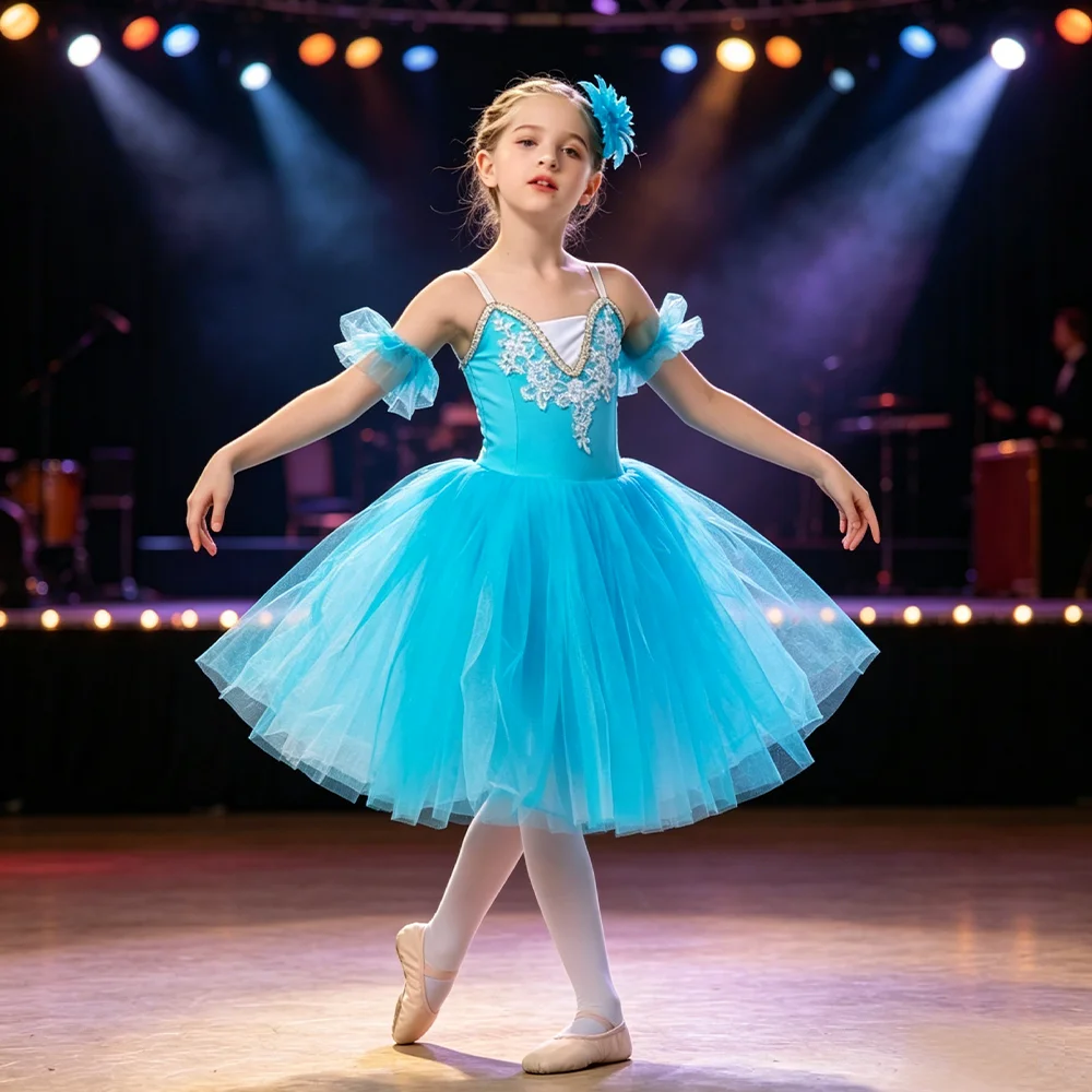 Girls Professional Ballet Tutu Dress Long Swan Lake Performance Skirt with Sling Bodice Modern Dance Costume for Ballerina
Girls Professional Ballet Tutu Dress Long Swan Lake Performance Skirt with Sling Bodice Modern Dance Costume for Ballerina