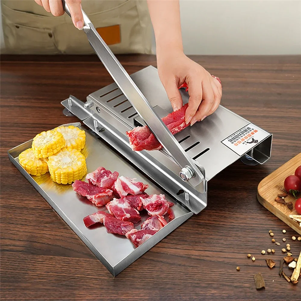 Commercial Manual Frozen Meat Slicer Bone Cutting Tool Stainless Steel Minced Lamb Bone Meat Cutter Chicken Duck Fish Cutting
Commercial Manual Frozen Meat Slicer Bone Cutting Tool Stainless Steel Minced Lamb Bone Meat Cutter Chicken Duck Fish Cutting