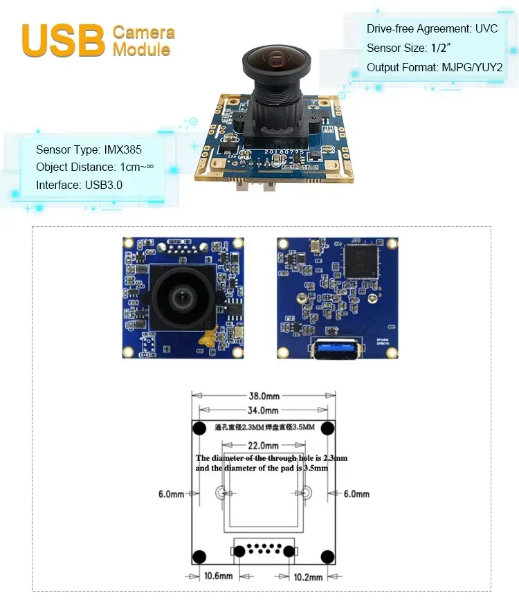 Модуль камеры 1080P с ночным видением, сенсором Starlight IMX385 CMOS, USB3.0, 2 МП, для интеллектуального мониторинга
Модуль камеры 1080P с ночным видением, сенсором Starlight IMX385 CMOS, USB3.0, 2 МП, для интеллектуального мониторинга