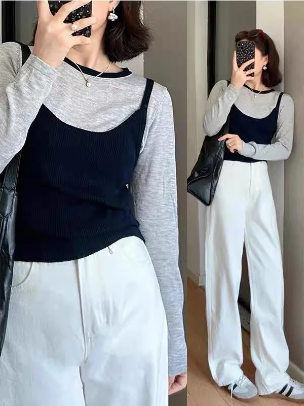 Slim Fit Long Sve трикотажная футболка женская Sle Commute корейская версия oulder Colion Color Blo комплект из двух предметов
Slim Fit Long Sve трикотажная футболка женская Sle Commute корейская версия oulder Colion Color Blo комплект из двух предметов