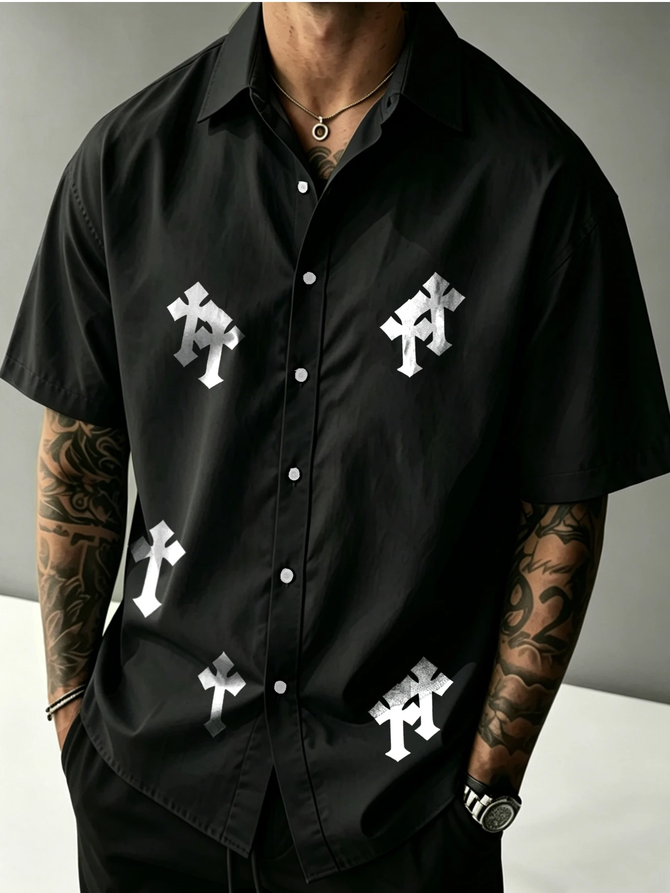 Men's American High-Street Printed Short-Sleeve Shirt Summer Shirt-Collar Streetwear Cardigan
Men's American High-Street Printed Short-Sleeve Shirt Summer Shirt-Collar Streetwear Cardigan