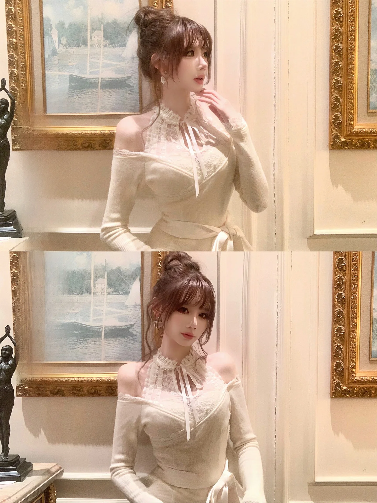 Летнее платье Sisi Jiang Miss Kuma с кружевной отделкой, вязаное, приталенное, с длинным рукавом, повседневное, из других тканей, версия X
Летнее платье Sisi Jiang Miss Kuma с кружевной отделкой, вязаное, приталенное, с длинным рукавом, повседневное, из других тканей, версия X