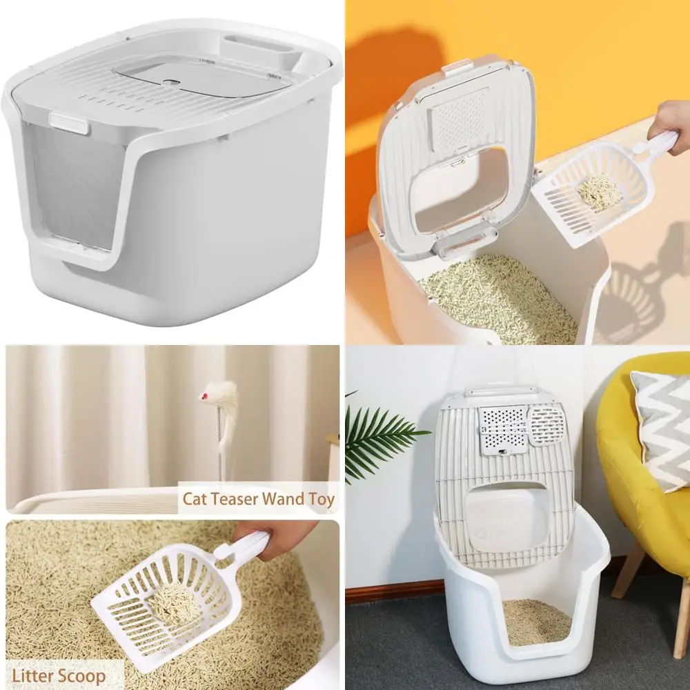 Top-Entry Molded Cat Litter Box with Scoop, Seamless Design for Easy Cleaning and Odor Control
Top-Entry Molded Cat Litter Box with Scoop, Seamless Design for Easy Cleaning and Odor Control