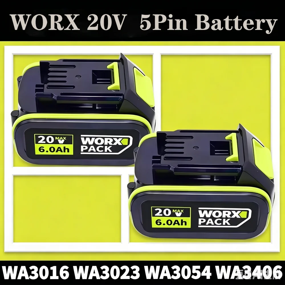 Hot Selling WORX 20V 5 Pin Replacement Battery 6.0Ah 8.0Ah Built BMS Protection For WA3551 WA3553 WU279 WU182 Garden Power Tools
Hot Selling WORX 20V 5 Pin Replacement Battery 6.0Ah 8.0Ah Built BMS Protection For WA3551 WA3553 WU279 WU182 Garden Power Tools