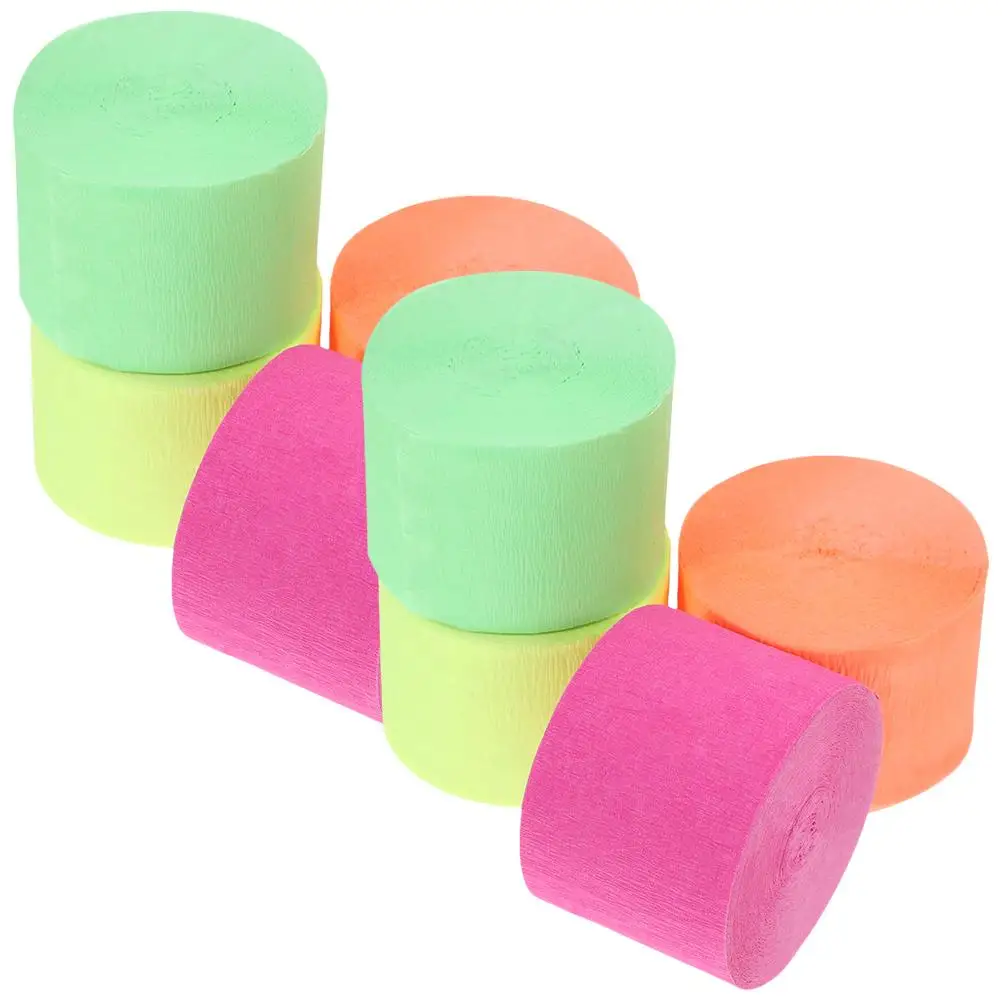 8 Rolls Crepe Paper Streamers Glow Dark Ribbon Birthday Party Decorations Halloween Green Yellow Supplies
8 Rolls Crepe Paper Streamers Glow Dark Ribbon Birthday Party Decorations Halloween Green Yellow Supplies