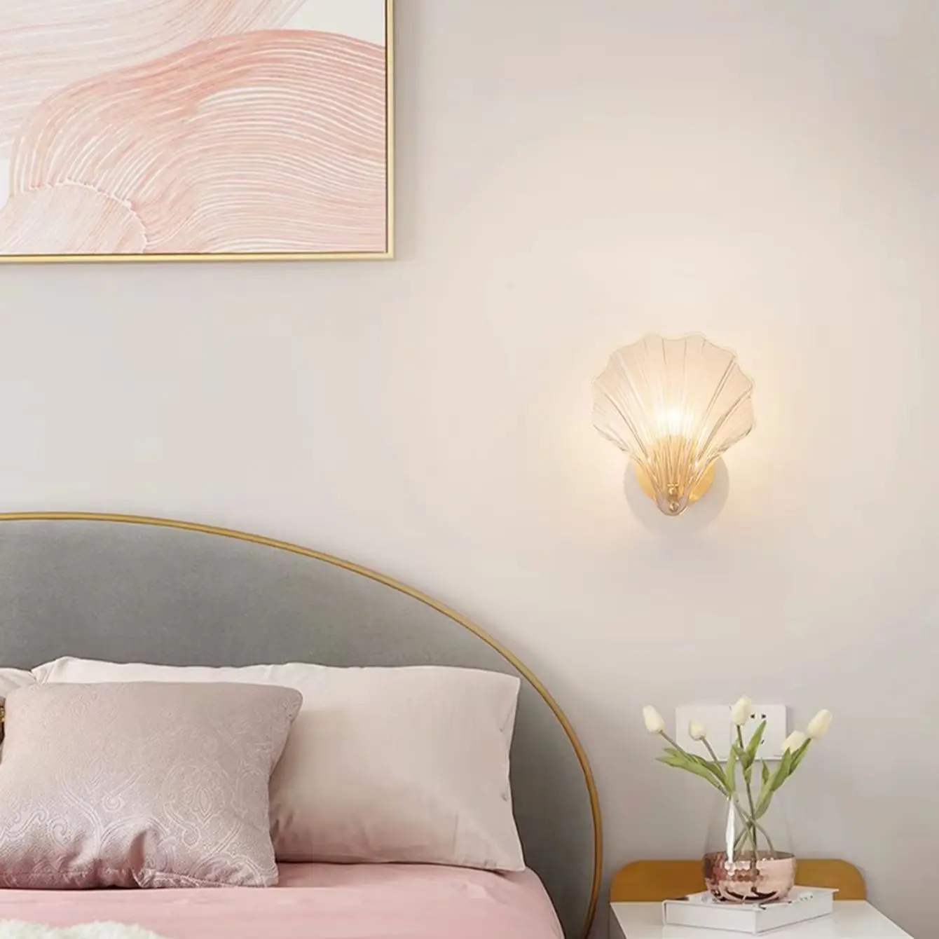 Simple Glass Shell Wall Lamp Bedroom Living Room Corridor Wall Light E14 Bedside Lamps Indoor Decoration Fixtures
Simple Glass Shell Wall Lamp Bedroom Living Room Corridor Wall Light E14 Bedside Lamps Indoor Decoration Fixtures
