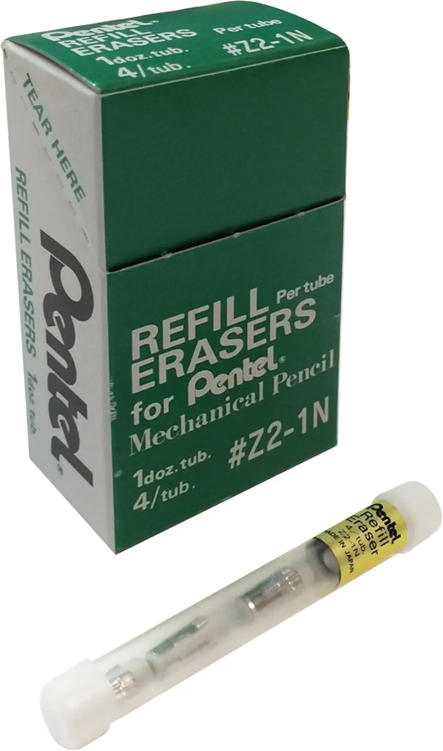 Refill Eraser for Mechanical Pencils, 12 Tubes, 4 Erasers Per Tube, White
Refill Eraser for Mechanical Pencils, 12 Tubes, 4 Erasers Per Tube, White