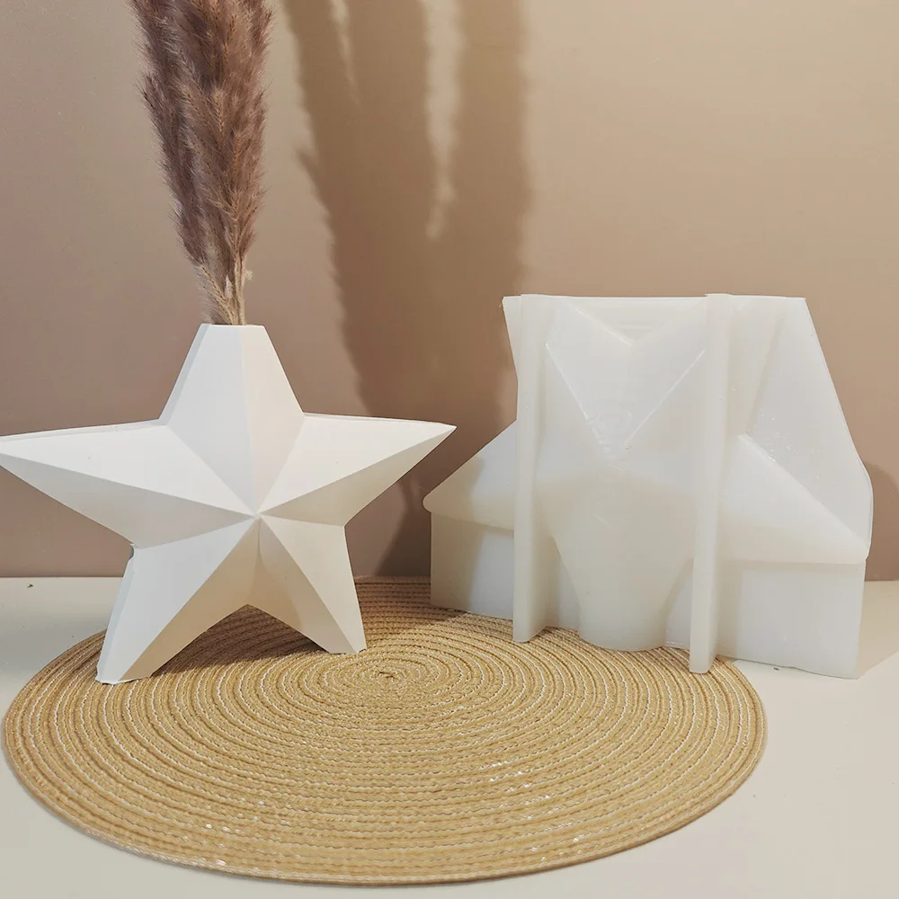 New Mould 3D Five-Pointed Star Silcone Concrete Mold Geometric Star Plaster Ornament and Dried Flower Vase Home Decorative Molds
New Mould 3D Five-Pointed Star Silcone Concrete Mold Geometric Star Plaster Ornament and Dried Flower Vase Home Decorative Molds