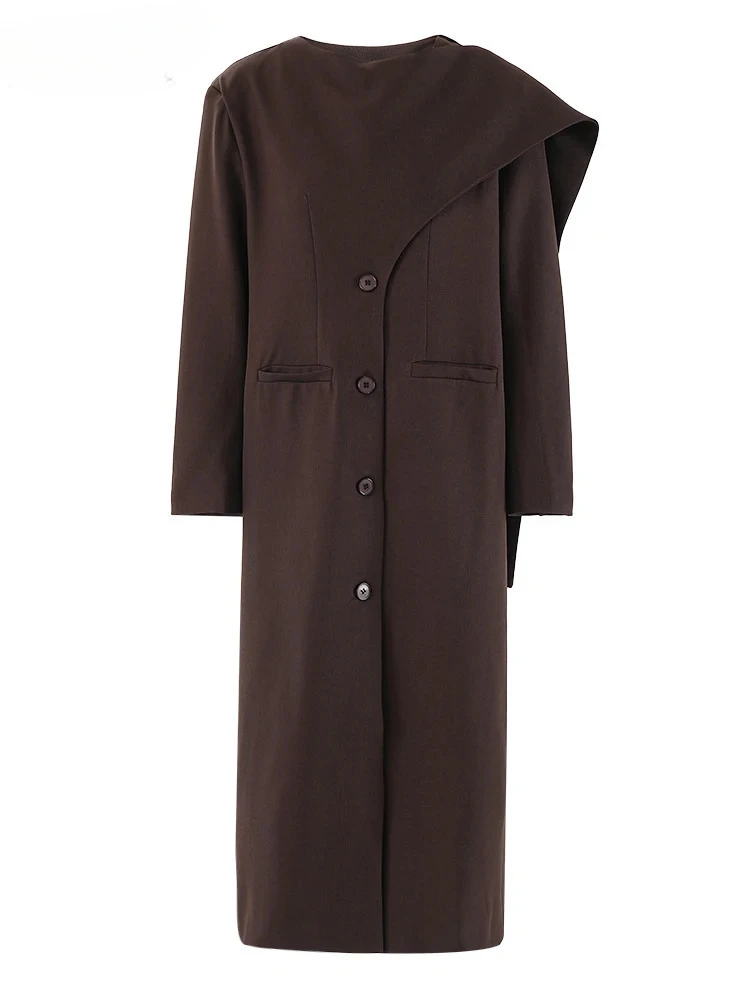 Women Brown Irregular Elegant Big Size Long Blazer New Round Neck Long Sleeve Jacket Fashion Spring Autumn 2024 CPG2080
Women Brown Irregular Elegant Big Size Long Blazer New Round Neck Long Sleeve Jacket Fashion Spring Autumn 2024 CPG2080