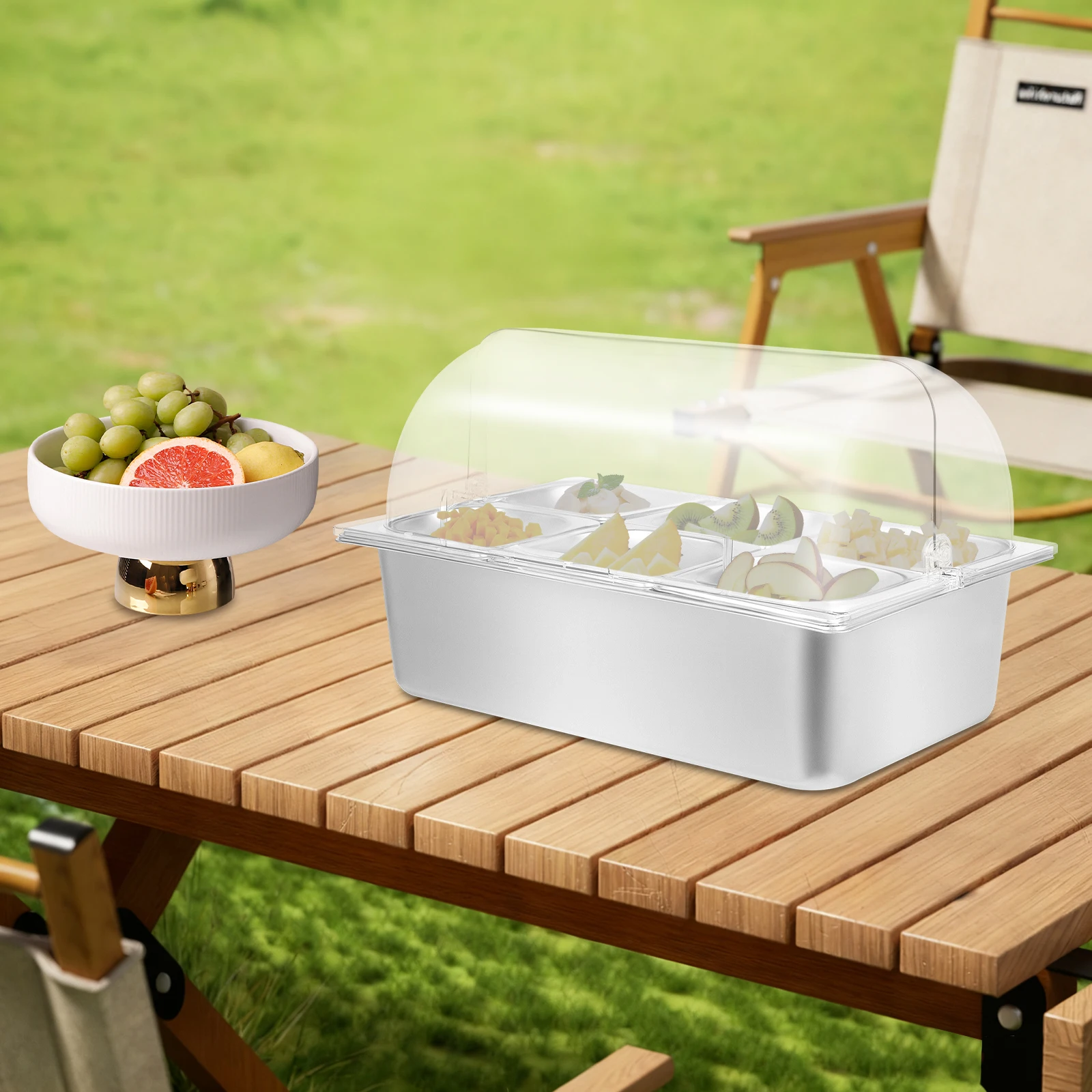 Ice Food Serving Display Tray Stainless Steel PC Rectangular Modern Countertop for Buffet Restaurant Catering
Ice Food Serving Display Tray Stainless Steel PC Rectangular Modern Countertop for Buffet Restaurant Catering