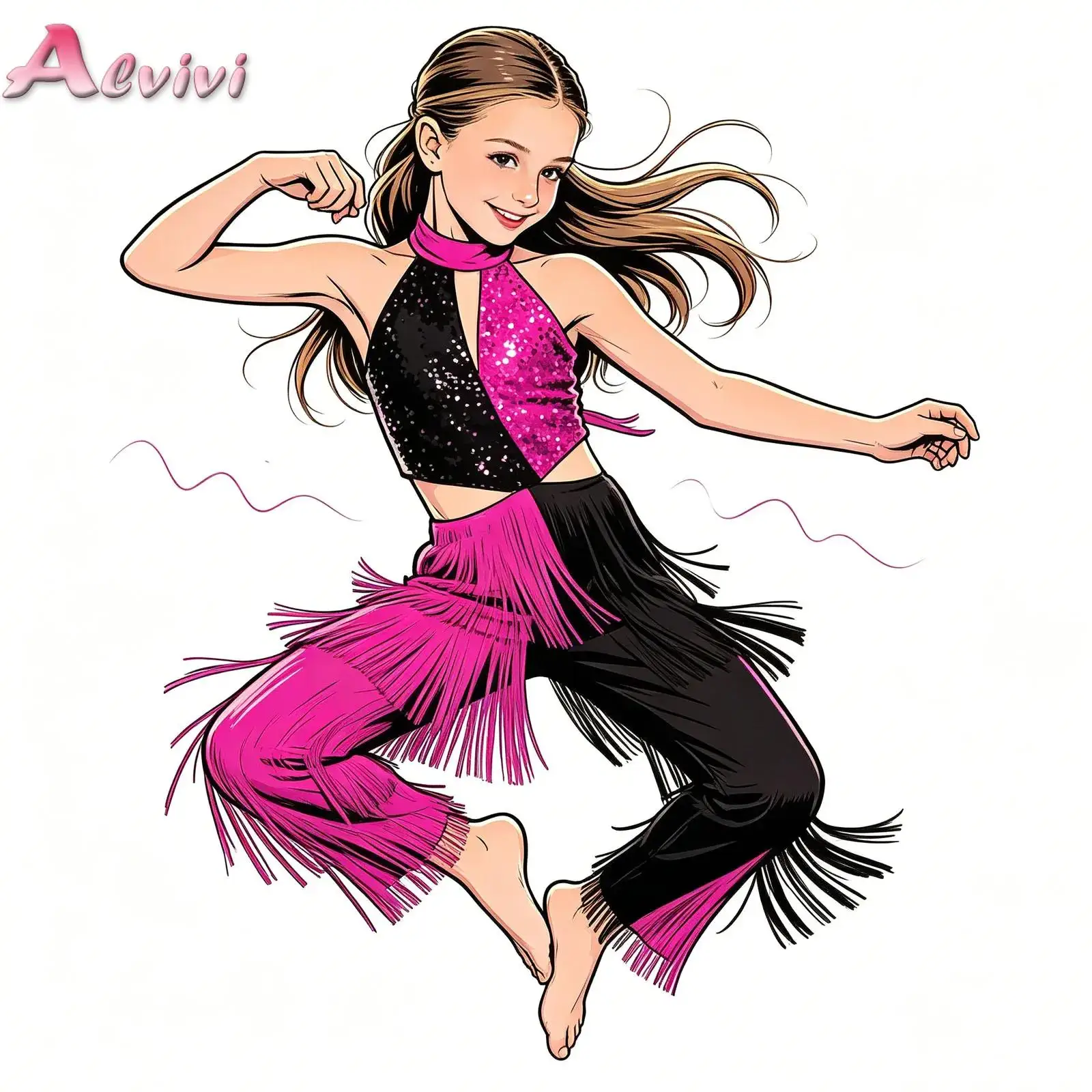 Kids Girls Latin Dance Fringed Jumpsuit Disco Party Performance Costume Shiny Sequin Tassel Halter Sleeveless Bodysuit Dancewear
Kids Girls Latin Dance Fringed Jumpsuit Disco Party Performance Costume Shiny Sequin Tassel Halter Sleeveless Bodysuit Dancewear