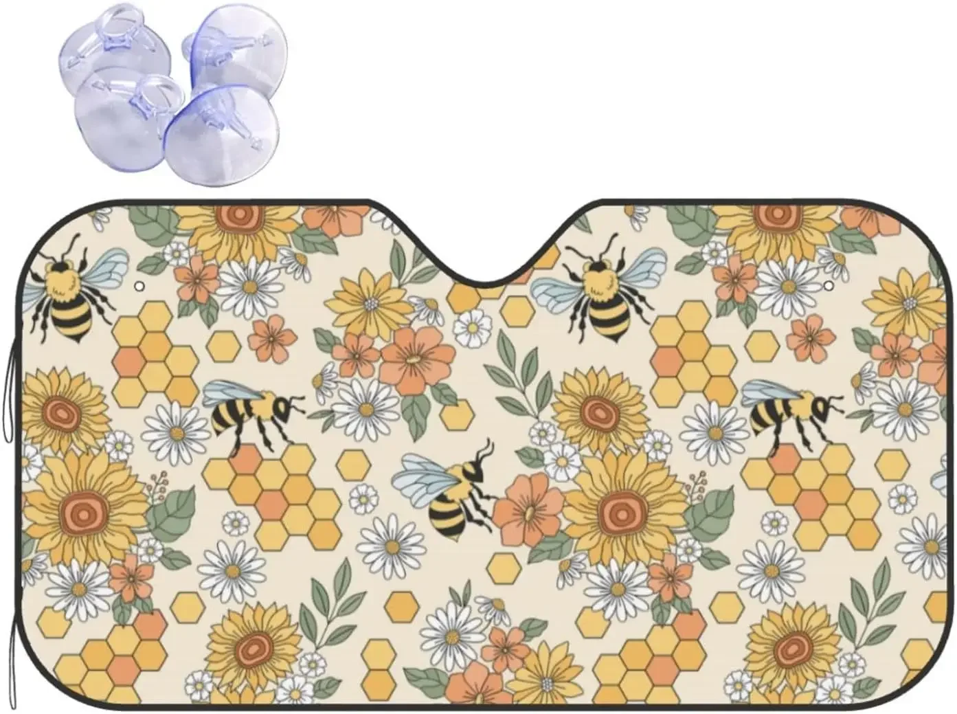 Retro 70s 60s Groovy Hippie Flower Bee Car Windshield Sun Shade,Block Uv Rays Sunshade Foldable Front Window Sun Visor Protector
Retro 70s 60s Groovy Hippie Flower Bee Car Windshield Sun Shade,Block Uv Rays Sunshade Foldable Front Window Sun Visor Protector
