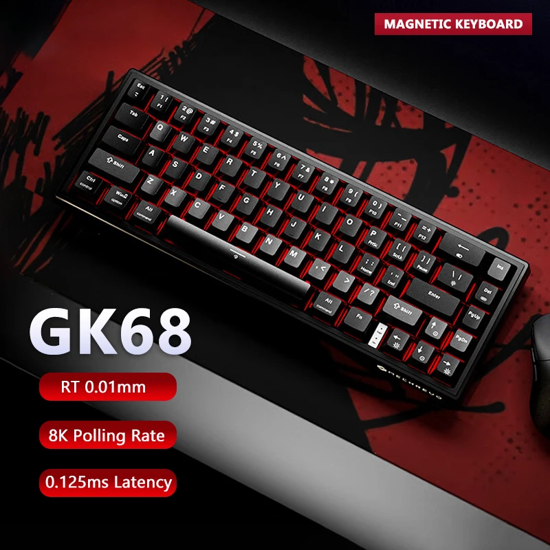 GK68 Gaming Magnetic Switch Keyboard E-Sport 8K Polling Rate Flagship Driver Customized Hot Swappable 0.01RT DKS SOCD Keyboard
GK68 Gaming Magnetic Switch Keyboard E-Sport 8K Polling Rate Flagship Driver Customized Hot Swappable 0.01RT DKS SOCD Keyboard