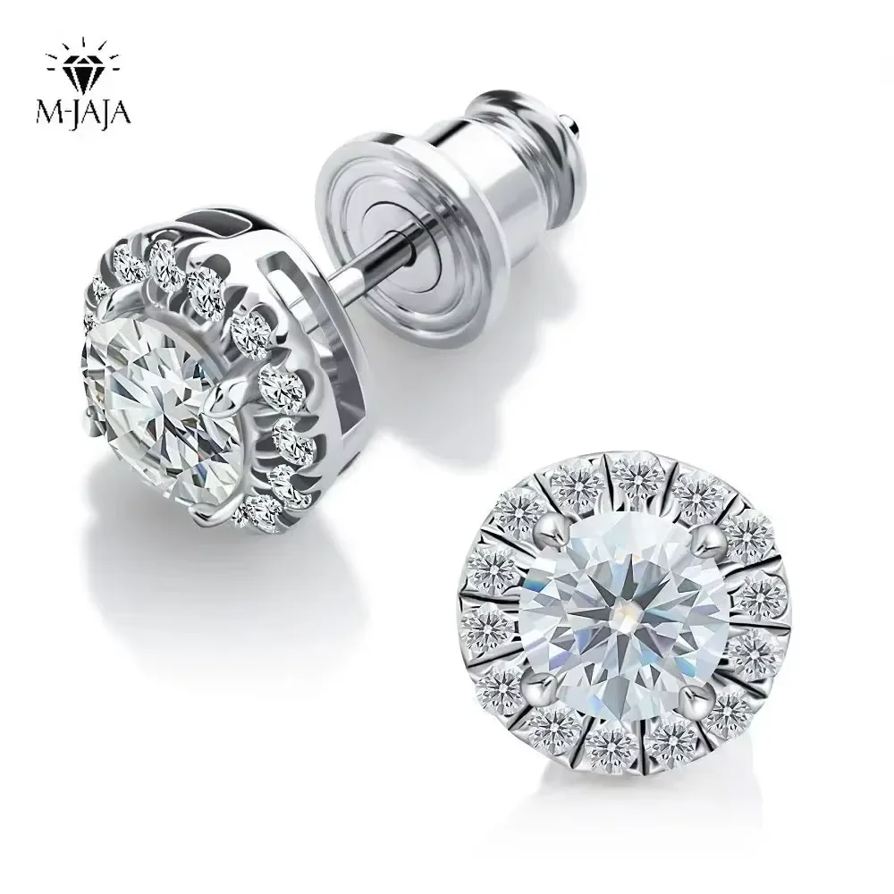 0.3-1CT D Color Moissanite Halo Earrings 925 Sterling Silver Stud Earrings for Women GRA Round Cut Lab Diamond Wedding Jewelry
0.3-1CT D Color Moissanite Halo Earrings 925 Sterling Silver Stud Earrings for Women GRA Round Cut Lab Diamond Wedding Jewelry