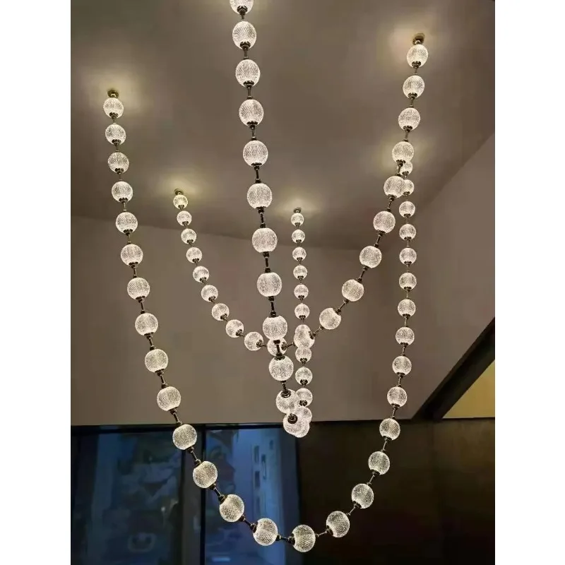 Pearl Necklace Chandeliers LED Dimmable Chandelier Balls Staircase 6 M Long Suspension Luminaire Lampen for Living Room
Pearl Necklace Chandeliers LED Dimmable Chandelier Balls Staircase 6 M Long Suspension Luminaire Lampen for Living Room