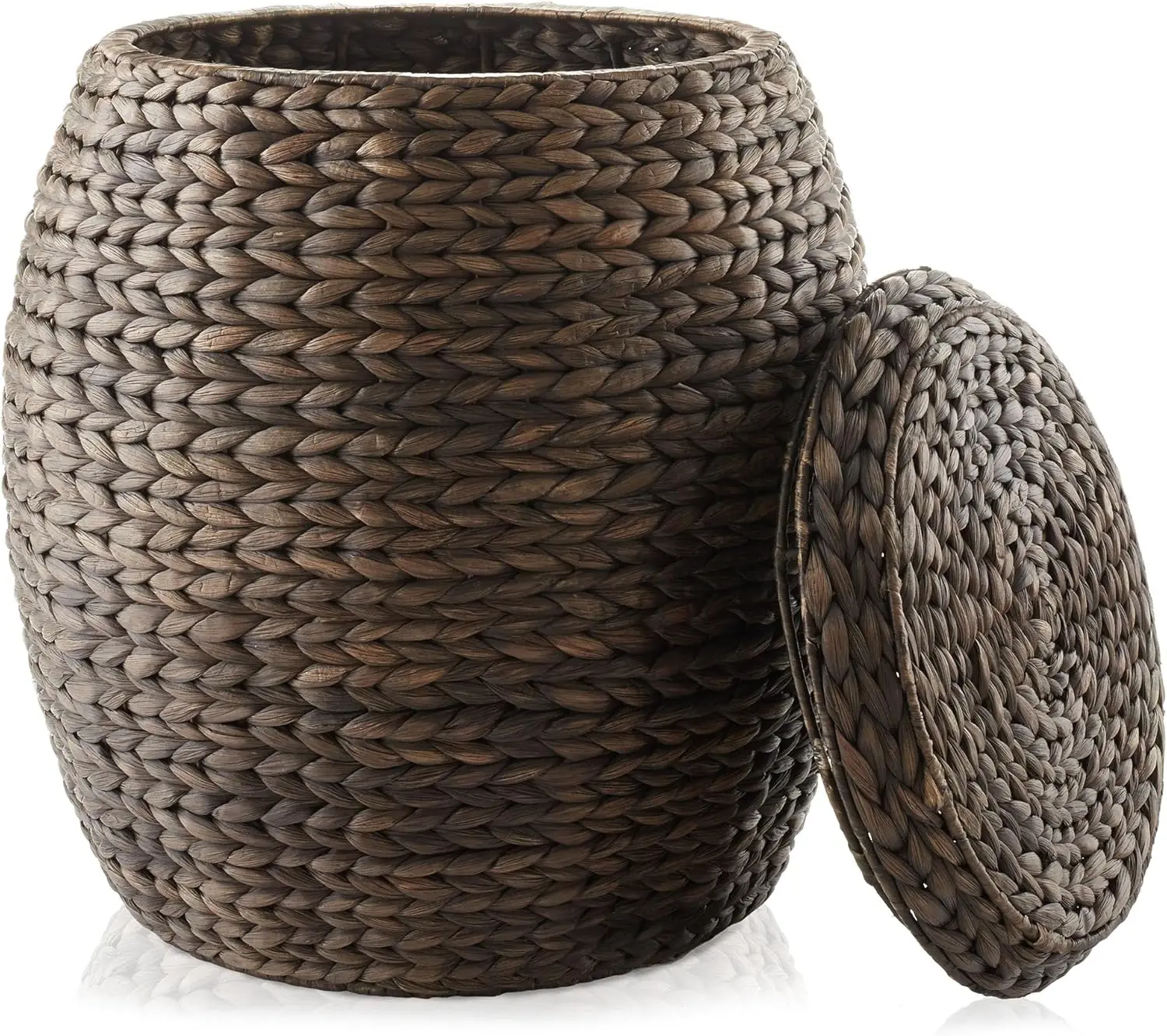 Round Storage Basket with Lid, Handwoven Water Hyacinth Organizer for Laundry, Blankets, Plants
Round Storage Basket with Lid, Handwoven Water Hyacinth Organizer for Laundry, Blankets, Plants