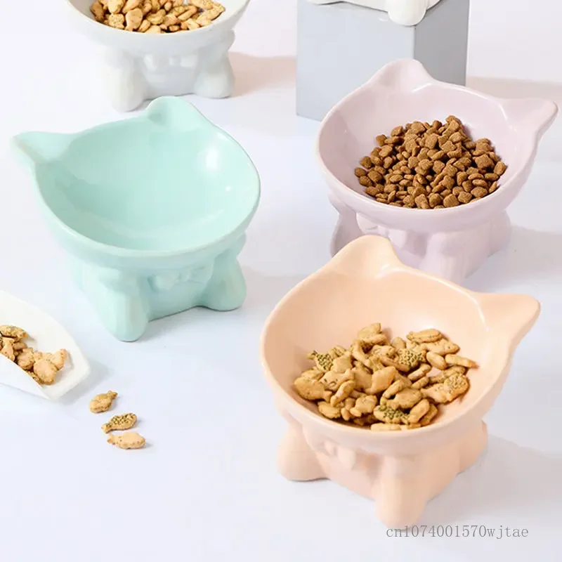 Ceramic High Feet Cat Food Bowl, Anti Overturning Oblique Mouth, Drinking Water Food Dog Bowl, Neck Protection Pet supplies, 1Pc
Ceramic High Feet Cat Food Bowl, Anti Overturning Oblique Mouth, Drinking Water Food Dog Bowl, Neck Protection Pet supplies, 1Pc