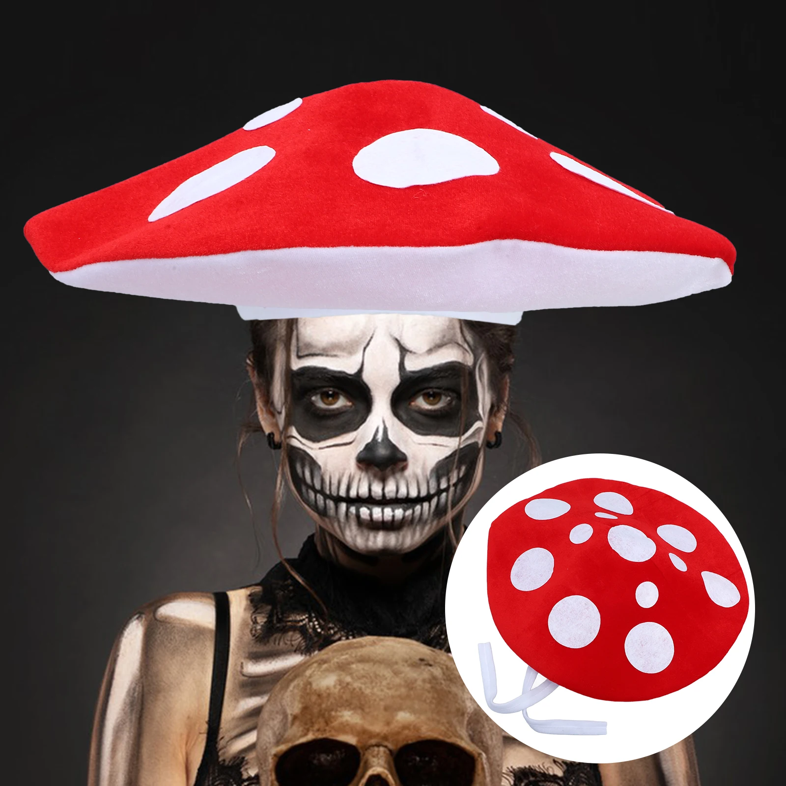 Unique Mushroom Costume Hat Spotted With Rope Non-woven Fabrics Headpiece for Cosplay Theme Party Headgear Roleplaying Photo Hat
Unique Mushroom Costume Hat Spotted With Rope Non-woven Fabrics Headpiece for Cosplay Theme Party Headgear Roleplaying Photo Hat