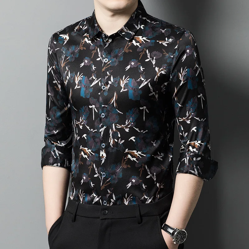 2025 Spring and Summer Men's Silk Shirt New Arrivals Long Sleeve Fashion Thin Shirt Silk Casual Men's Tops
2025 Spring and Summer Men's Silk Shirt New Arrivals Long Sleeve Fashion Thin Shirt Silk Casual Men's Tops