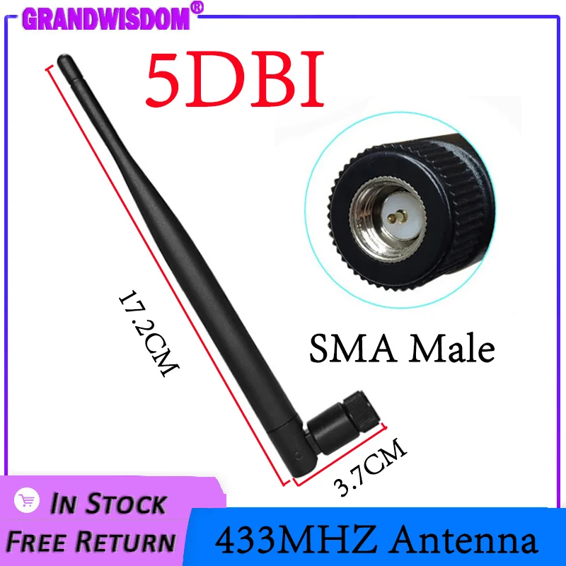 GRANDWISDOM 433 МГц Антенна 5dbi sma штекер lora антенна pbx iot модуль lorawan сигнальный приемник антенна с высоким коэффициентом усиления
GRANDWISDOM 433 МГц Антенна 5dbi sma штекер lora антенна pbx iot модуль lorawan сигнальный приемник антенна с высоким коэффициентом усиления