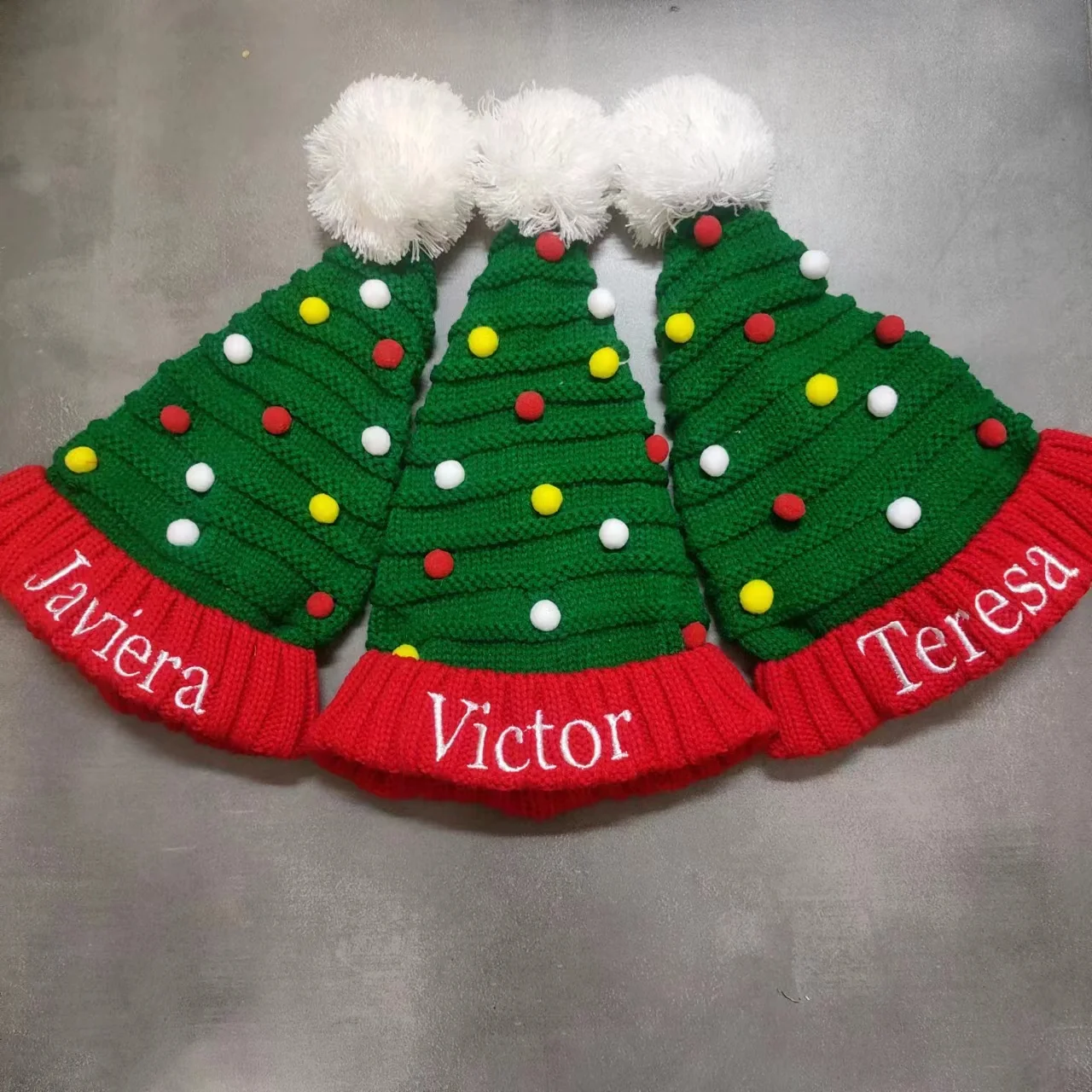 Custom Name Santa Hat Knit Christmas Hat Personalized Embroidered Santa Claus Hat Warm Bobble Hat Gifts Hat for Christmas Party
Custom Name Santa Hat Knit Christmas Hat Personalized Embroidered Santa Claus Hat Warm Bobble Hat Gifts Hat for Christmas Party