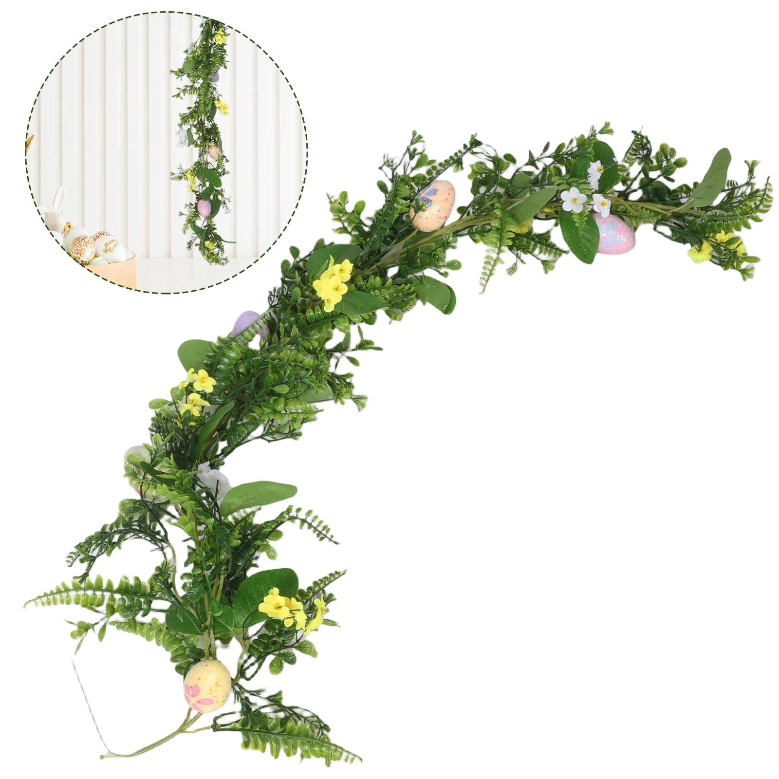 Artificial Easter Egg Faux Greenery Indoor Wall Hanging Home Decoration Realistic Vine Simulated Plant Garlands For Bathroom
Artificial Easter Egg Faux Greenery Indoor Wall Hanging Home Decoration Realistic Vine Simulated Plant Garlands For Bathroom