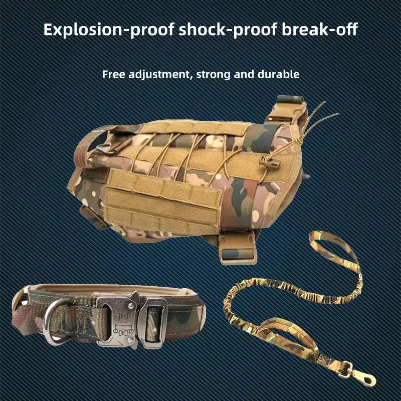 Dog Tactical Training Harness Clothes Leash Collar Adjustable Outdoor Training Patrol Explosion-proof Rush Pet Accessories
Dog Tactical Training Harness Clothes Leash Collar Adjustable Outdoor Training Patrol Explosion-proof Rush Pet Accessories
