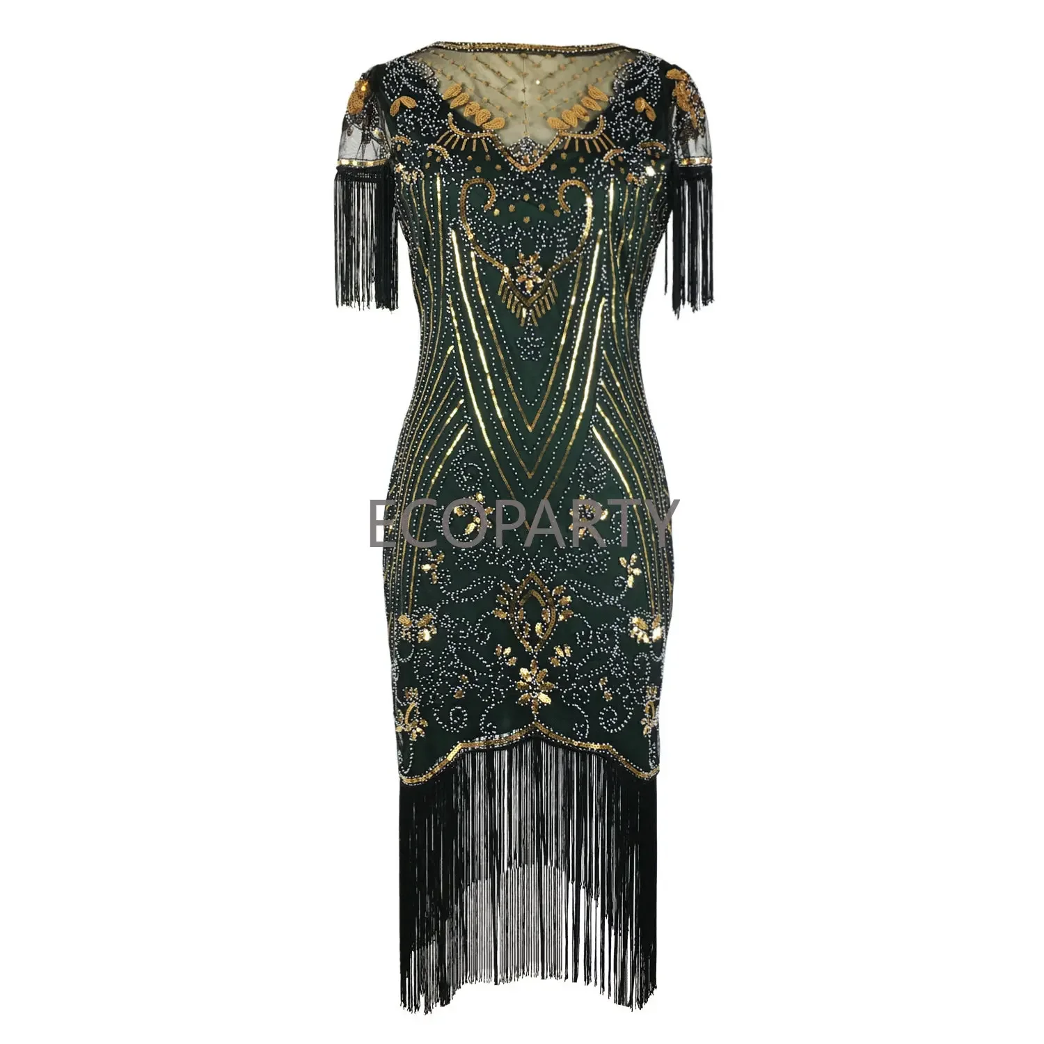 Women's 1920s Sequin Beaded Tassels Hem Flapper Dress Sleeveless Gold Thread Embroidery Fringe Great Gatsby Party Dress Disfraz
Women's 1920s Sequin Beaded Tassels Hem Flapper Dress Sleeveless Gold Thread Embroidery Fringe Great Gatsby Party Dress Disfraz