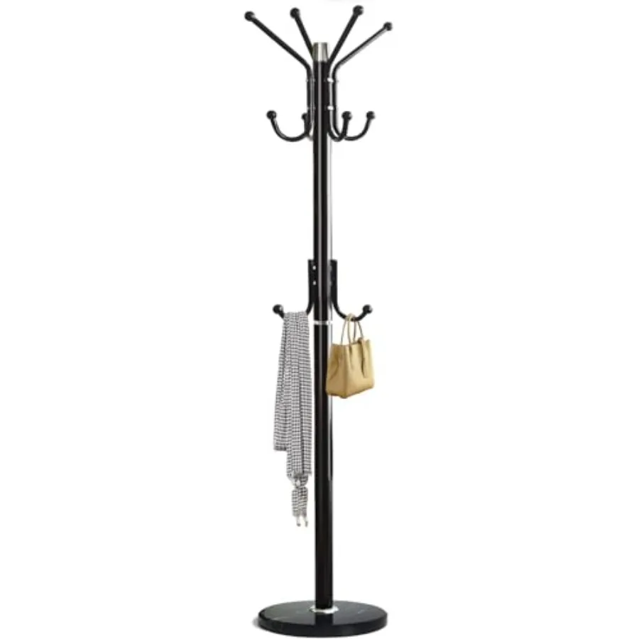 Modern Coat Rack Freestanding with Natural Marble Base and Sturdy Metal Frame 11 Hooks Hall Tree for Jackets Hats Bags Entryway
Modern Coat Rack Freestanding with Natural Marble Base and Sturdy Metal Frame 11 Hooks Hall Tree for Jackets Hats Bags Entryway