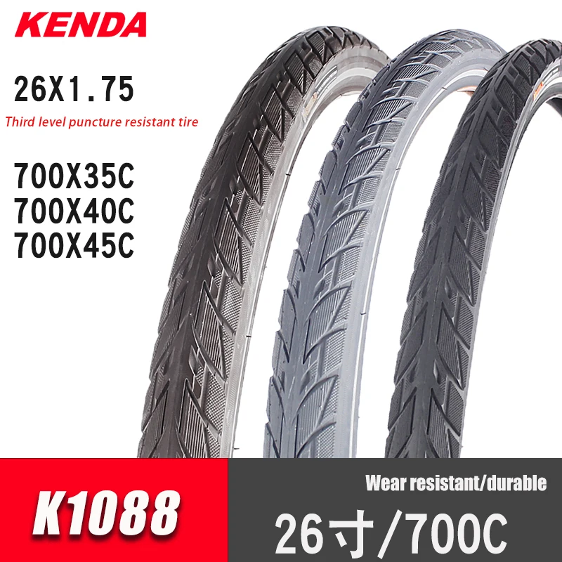 KENDA 26 inch 1.75 30TPI bicycle outer tire 700C K1088 stab resistant 700CX35C 40C 45C mountain bike tire
KENDA 26 inch 1.75 30TPI bicycle outer tire 700C K1088 stab resistant 700CX35C 40C 45C mountain bike tire