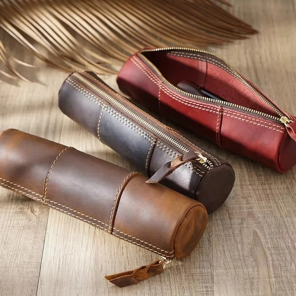 Handmade Leather Pencil Case Genuine Cowhide Retro Storage Pouch Portable Zipper Closure Zipper Pencil Holder Stationery Storage
Handmade Leather Pencil Case Genuine Cowhide Retro Storage Pouch Portable Zipper Closure Zipper Pencil Holder Stationery Storage