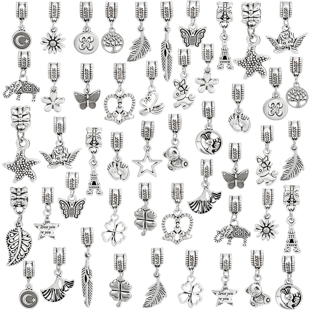 50Pcs 25 Styles Alloy European Dangle Charms Large Hole Pendants Mixed Shapes Silver 22~39mm Hole: 4.5~5.5mm 2pcs/style
50Pcs 25 Styles Alloy European Dangle Charms Large Hole Pendants Mixed Shapes Silver 22~39mm Hole: 4.5~5.5mm 2pcs/style
