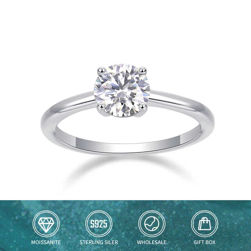 925 Sterling Silver 1CT EngagementRings Round Cut Cubic Moissanite WeddingPromise Rings Wedding Bands for Women
925 Sterling Silver 1CT EngagementRings Round Cut Cubic Moissanite WeddingPromise Rings Wedding Bands for Women