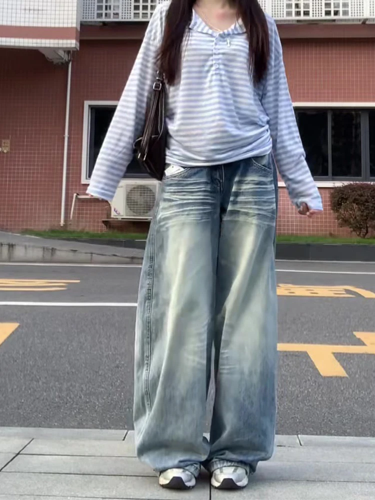 Loose High Waist Bell Bottom Light Blue Denim Jeans Women's Summer New Style Tall Slimming Floor Length Retro American Design
Loose High Waist Bell Bottom Light Blue Denim Jeans Women's Summer New Style Tall Slimming Floor Length Retro American Design