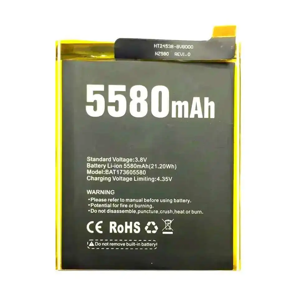 Lightweight Mobile Phone Battery Durable 5580Mah For Doogee S60 Lite BAT17M15580 BAT173605580
Lightweight Mobile Phone Battery Durable 5580Mah For Doogee S60 Lite BAT17M15580 BAT173605580