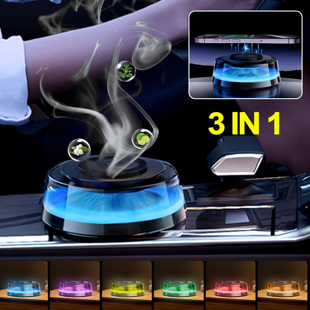 3 IN 1 Car Air Perfume Essential Oil Diffuser 15W Magnetic Wireless Charger Phone Power Adapter with RGB Atmosphere Light
3 IN 1 Car Air Perfume Essential Oil Diffuser 15W Magnetic Wireless Charger Phone Power Adapter with RGB Atmosphere Light