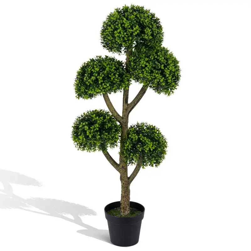 46-Inch Artificial Boxwood Topiary Tree Fake Potted Boxwood Tree with 5 Ball-Shaped Topiaries
46-Inch Artificial Boxwood Topiary Tree Fake Potted Boxwood Tree with 5 Ball-Shaped Topiaries