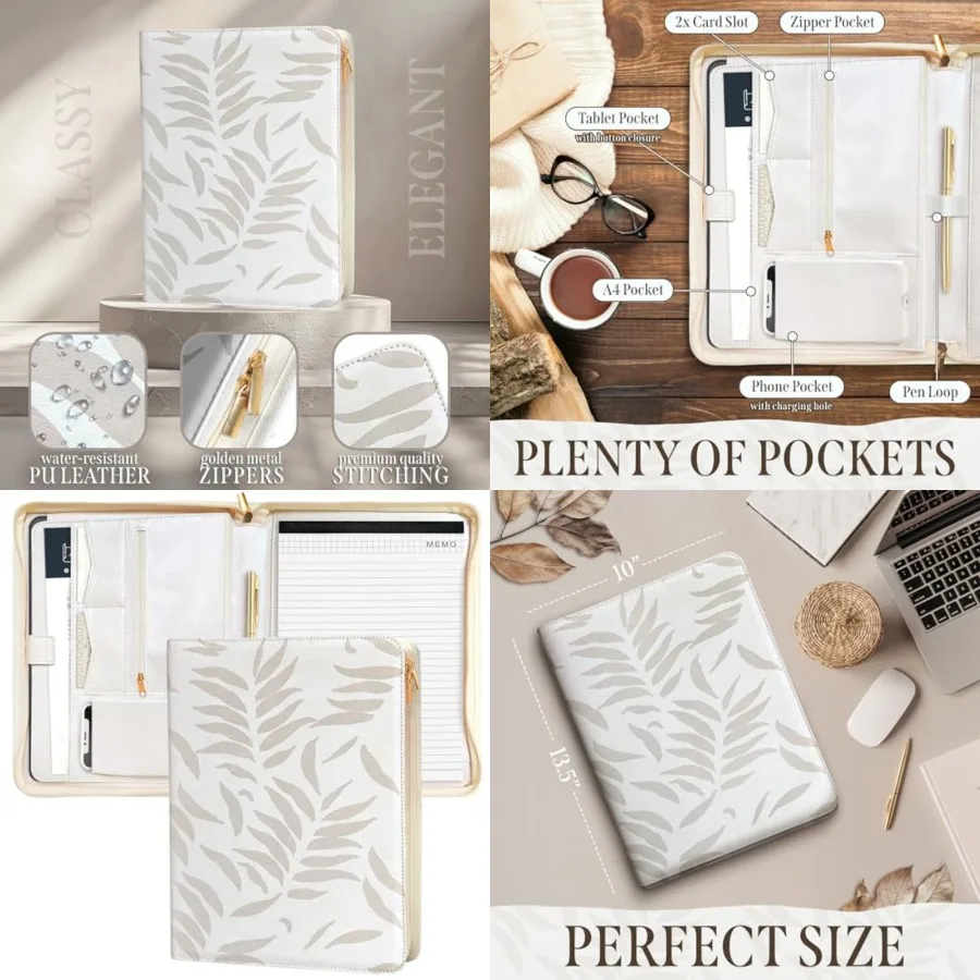 Padfolio for Women, PU Leather Zipper Binder, Beige Portfolio Organizer A4, Design Zipper Padfolio, Aesthetic Portfolio Binder,
Padfolio for Women, PU Leather Zipper Binder, Beige Portfolio Organizer A4, Design Zipper Padfolio, Aesthetic Portfolio Binder,