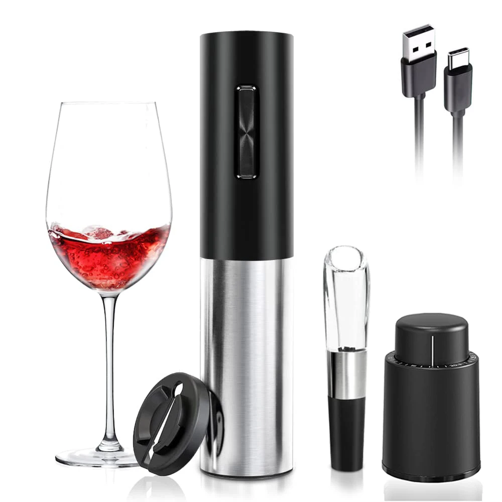 Electric Wine Bottle Opener Set Rechargeable Red Wine Corkscrew Foil Cutter Pourer Stopper Bar Home Party Wine Tools
Electric Wine Bottle Opener Set Rechargeable Red Wine Corkscrew Foil Cutter Pourer Stopper Bar Home Party Wine Tools