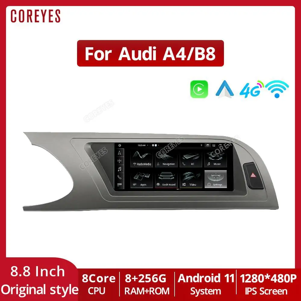 COREYES 8.8" Car Carplay Stereo Radio For Audi A4 B8 2009-2016 LHD Multimedia Player Android12 Navigation GPS Head Unit BT
COREYES 8.8" Car Carplay Stereo Radio For Audi A4 B8 2009-2016 LHD Multimedia Player Android12 Navigation GPS Head Unit BT