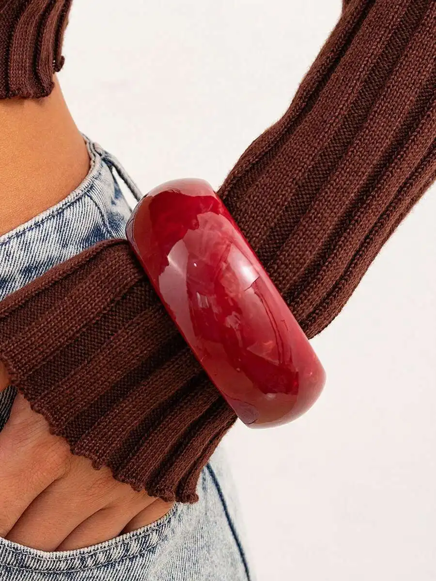 Resin Bangle Bracelet Shiny Red Thick Acrylic Cuff For Women Daily Wear Gift
Resin Bangle Bracelet Shiny Red Thick Acrylic Cuff For Women Daily Wear Gift