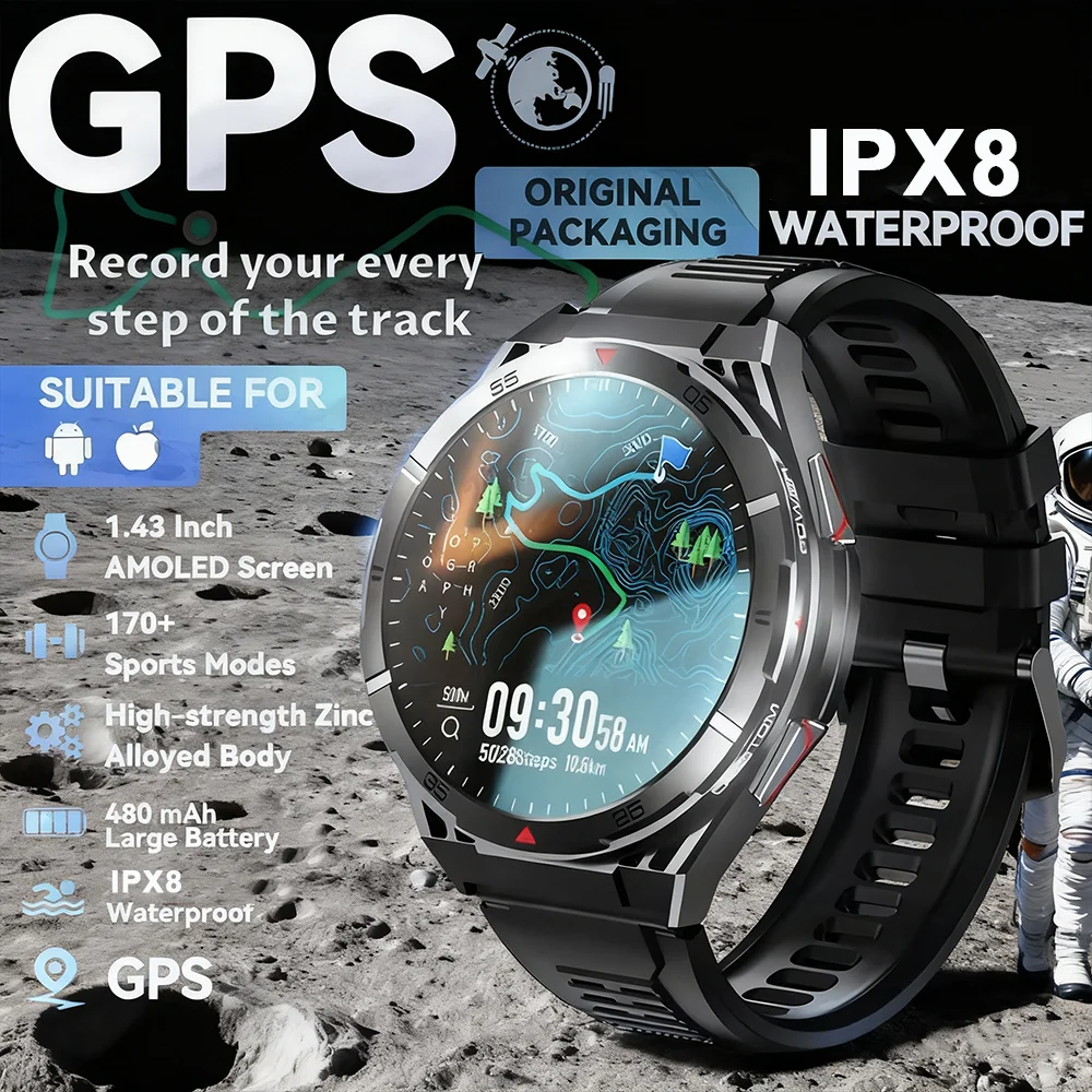 DAORKOW 2025 NEW Smartwatch GPS Sports Track Compass Altimeter Music Wireless Calling 5ATM Waterproof AMOLED Screen Smart Watch.
DAORKOW 2025 NEW Smartwatch GPS Sports Track Compass Altimeter Music Wireless Calling 5ATM Waterproof AMOLED Screen Smart Watch.