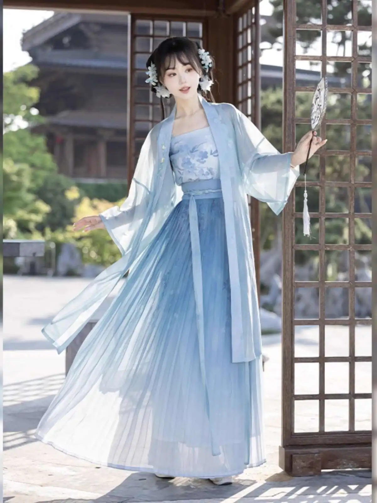 New Hanfu Women Song System Changgan Temple Pleated Skirt Guofeng Sleeved Over-dress Daily Thin Cos Cosplay Cyan Blue Green
New Hanfu Women Song System Changgan Temple Pleated Skirt Guofeng Sleeved Over-dress Daily Thin Cos Cosplay Cyan Blue Green