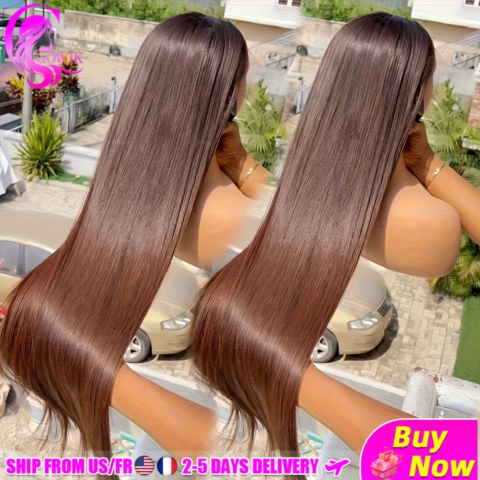 GOWIK Chocolate Brown Straight Human Hair Wig 13x4 HD Transparent 13x6 Lace Front Wig Pre Plucked Baby Hair 16-34 Inch 180% Density Adjustable Cap Bleachable Real Hair No Shedding Tangle Free For Black Women Daily Dating
GOWIK Chocolate Brown Straight Human Hair Wig 13x4 HD Transparent 13x6 Lace Front Wig Pre Plucked Baby Hair 16-34 Inch 180% Density Adjustable Cap Bleachable Real Hair No Shedding Tangle Free For Black Women Daily Dating